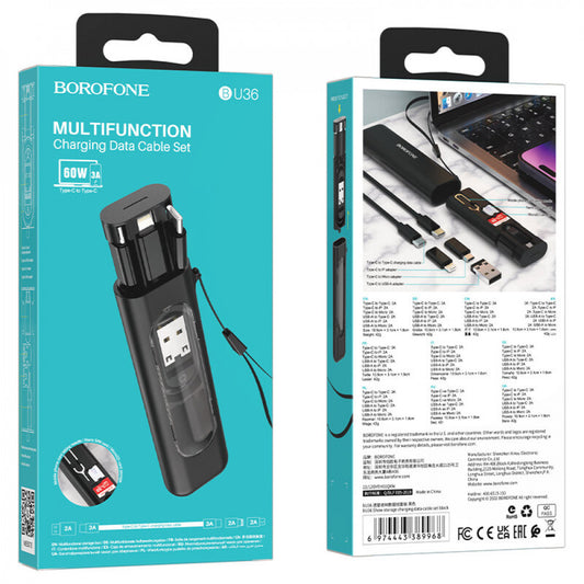 Multifunctional Charging Cable Set 60W Borofone BU36 – Black