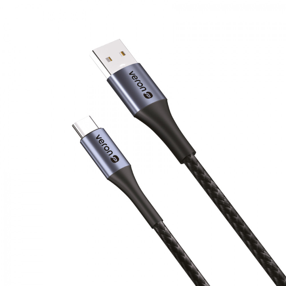 Nylon Cable USB C 3A (1m) Veron NC09 — Black