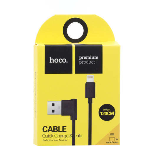 Lightning cable 2A (1.2m) Hoco UPL11 L-shape Black - Black