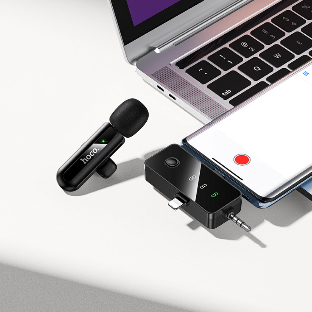 Wireless Digital Microphone — Hoco L20B (iP/Type-C/3.5)