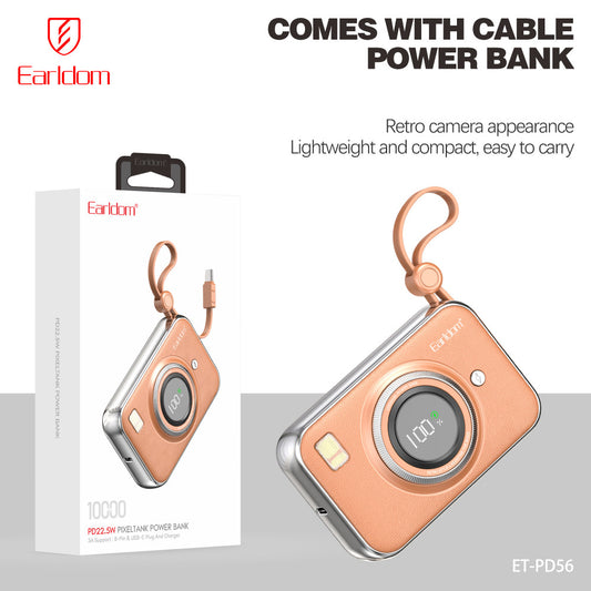 Power Bank 10000 mAh — Earldom ET-PD56 — Brown