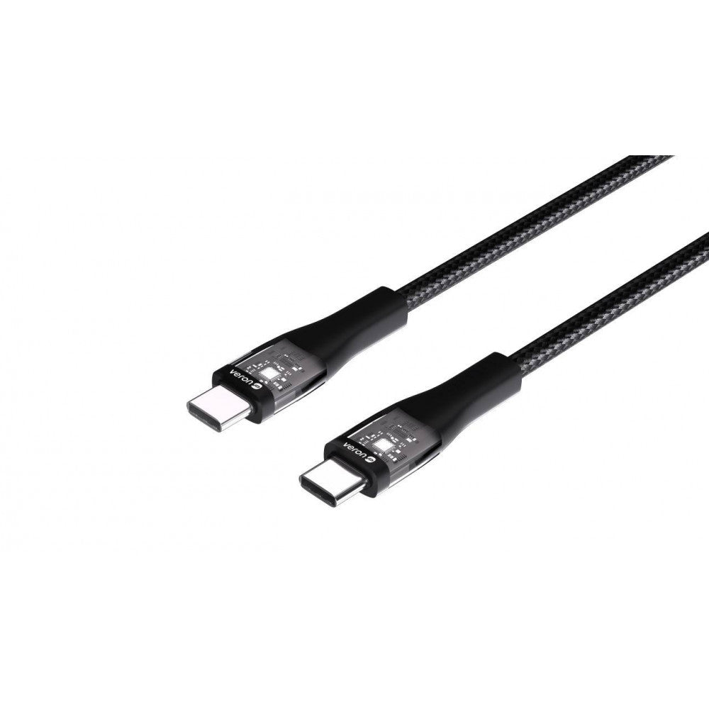 Кабель USB C to Lightning 27W PD (1.2m) Veron CL01 Nylon LED