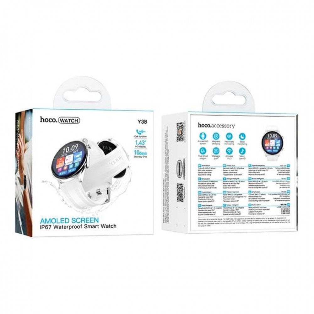 Smart Sports Watch (Call Version) Hoco Y38 — Silver