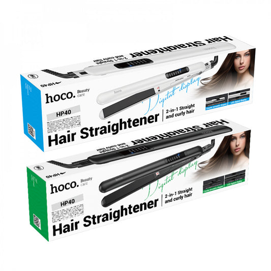 Straightener for straight and curly hair Hoco HP40 - Black