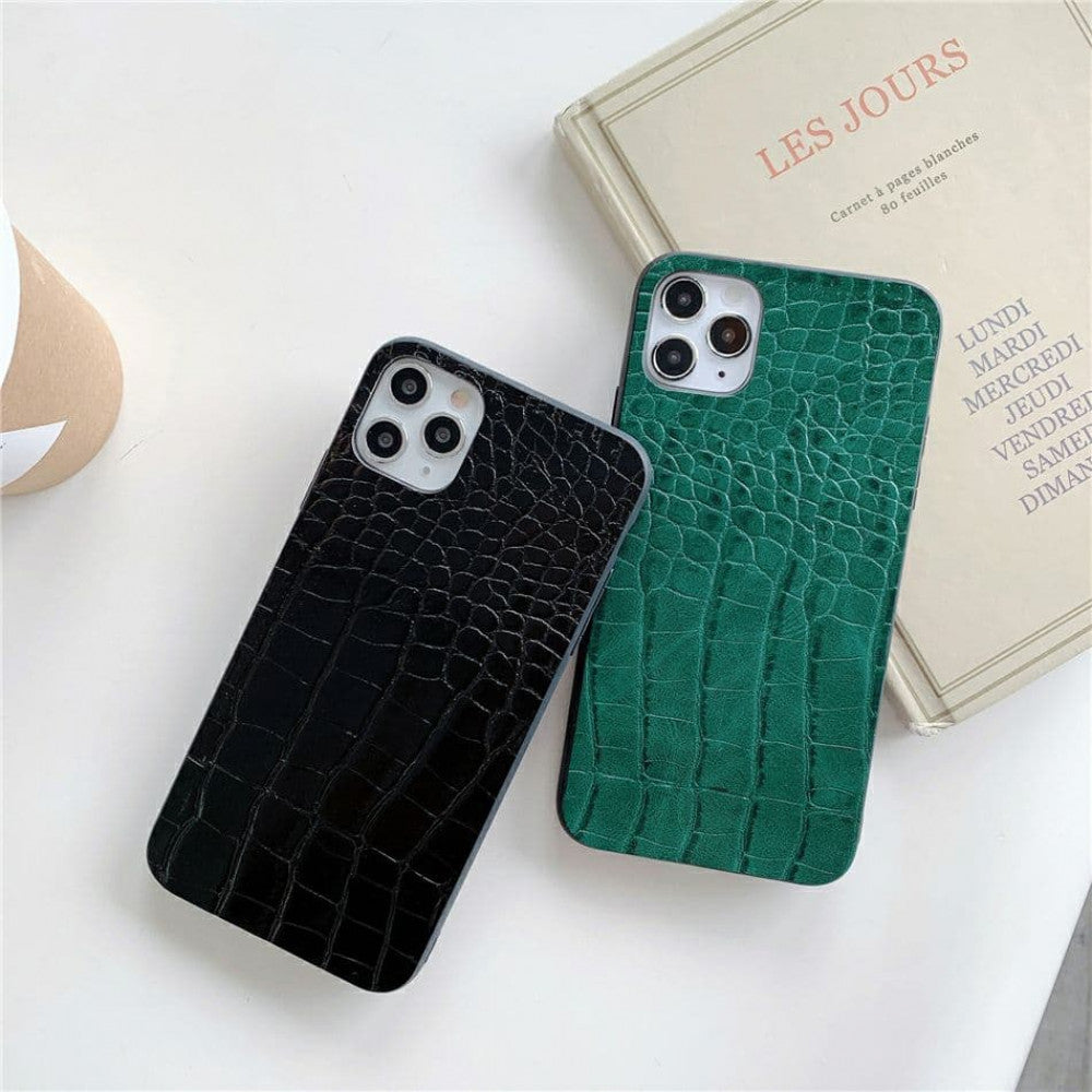 Retro Vintage Crocodile TPU Case iPhone 12 Pro 6.1" - Green