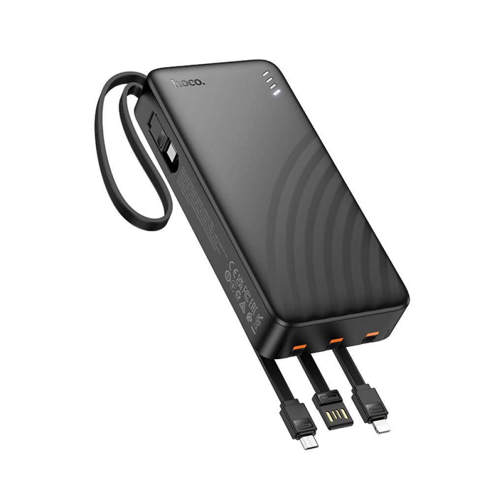 Power Bank 20000 mAh | Hoco J146A with four cables — Black