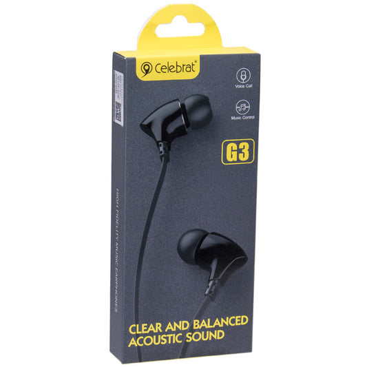 Headphones with microphone 3.5mm Celebrat G3 – Black