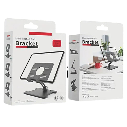 Phone & Tablet Stand – Desktop Biaxial Foldable Metal Gray K-605