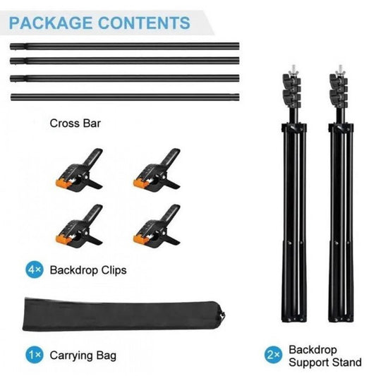 Photo background stand 2m + crossbar 3m + clamps 4 pcs. + bag (without rear group screen)