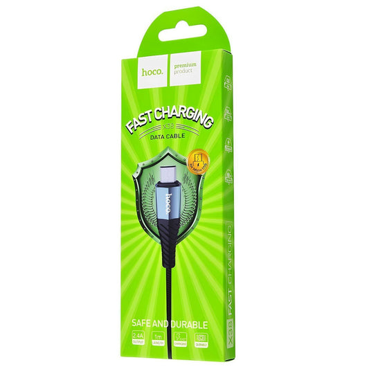 Micro 2.4A Cable (1m) — Hoco X38 — Black