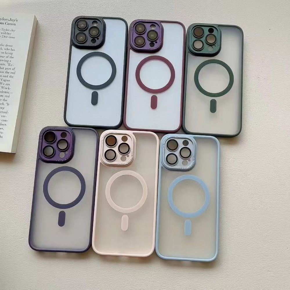 Protective Camera Matte Clear Case With MagSafe iPhone 13 Pro Max - Deep Purple