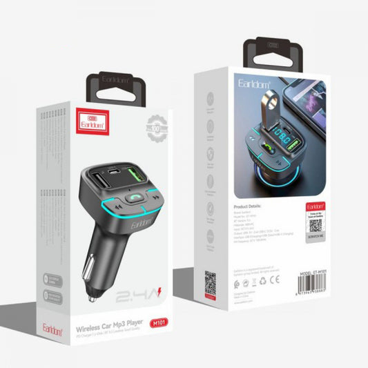 Fm Modulator MP3 | Car Charger | 3.1A | 2U | 1C - Earldom ET-M101