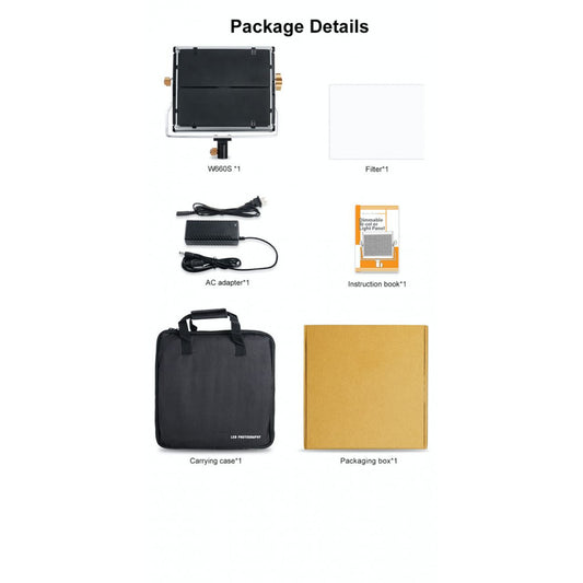 Video light lamp LED NEERWER NL660S 40W Bi-color LED 660pcs color 3300-5600K CRI 96+