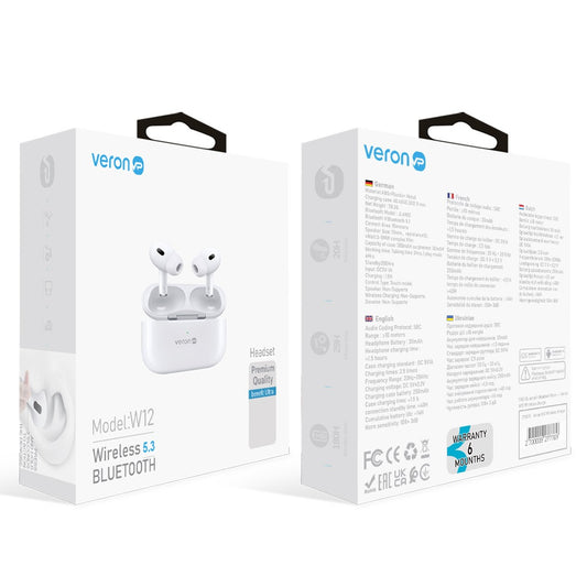 TWS Bluetooth Headset – Veron W12 Wireless charge