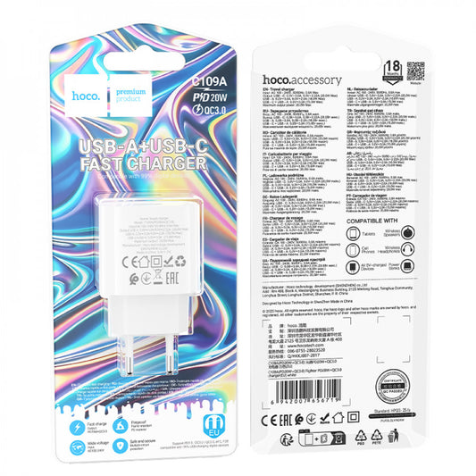 Home Charger | 20W | PD | QC3.0 — Hoco C109A