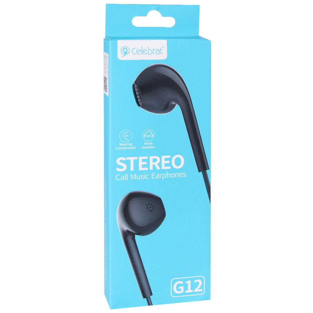 Headphones with microphone 3.5mm Celebrat G12 – Black