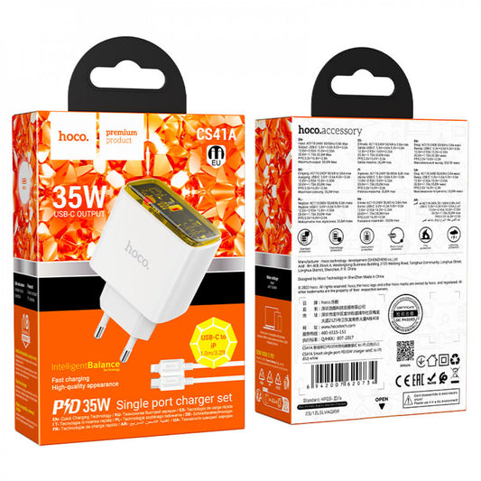 Home Charger 30W PD C to Lightning Cable (1m) Hoco CS41A – White