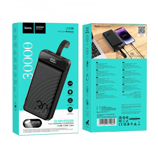 Power Bank 30000 mAh | 22.5W+PD20W – Hoco J123B – Black