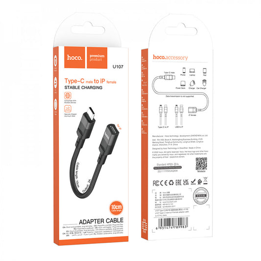 Adapter USB C To Lightning Hoco U107 – Black