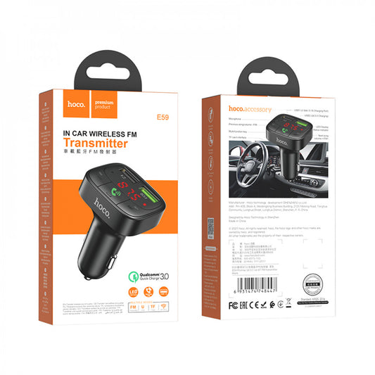 Fm Transmitter MP3 | Car Charger | 3.0A | 2U - Hoco E59