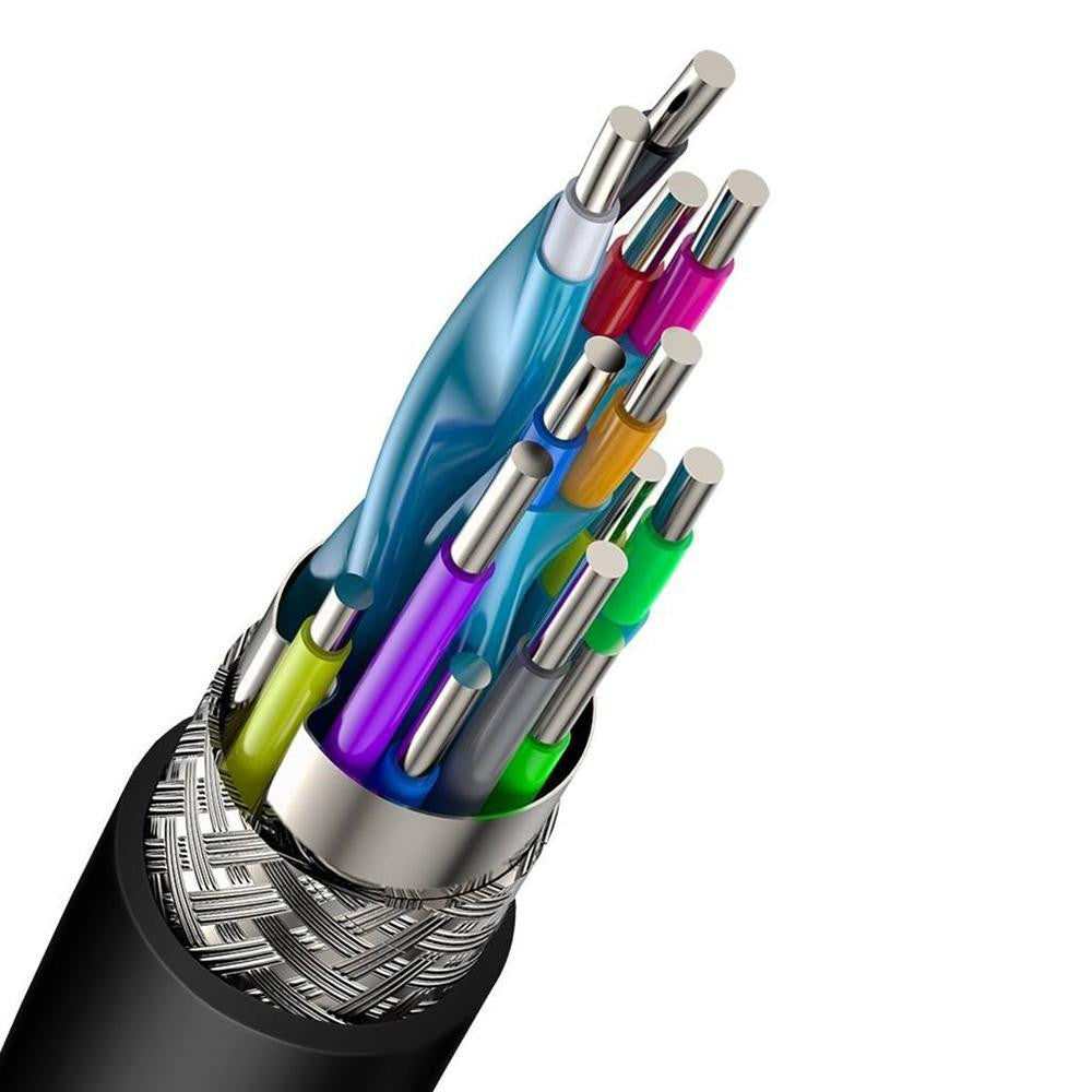 4KHDMI Male To 4KHDMI Male Adapter (1m) Cable Baseus (CADKLF-E01) Cafule Black - CADKLF-E01 Black