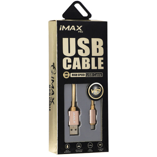 iMax Nylong Micro USB Cable (1m) — Gold