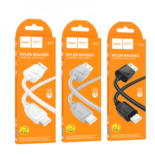 Кабель USB C 2.4A (1m) Hoco X113 — Black