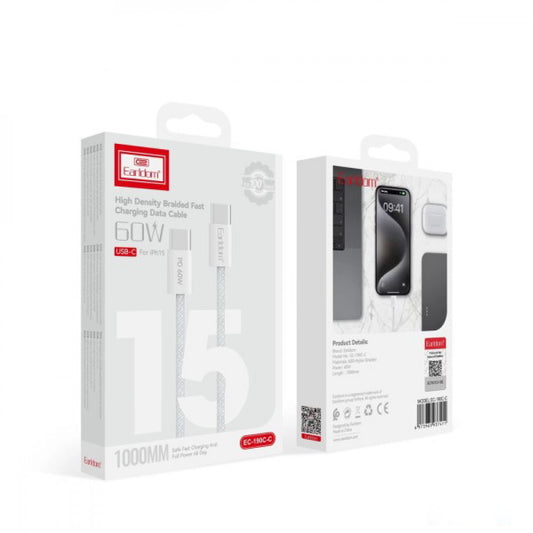 Cable USB C to C 60W (1m) Earldom EC-190C-C White