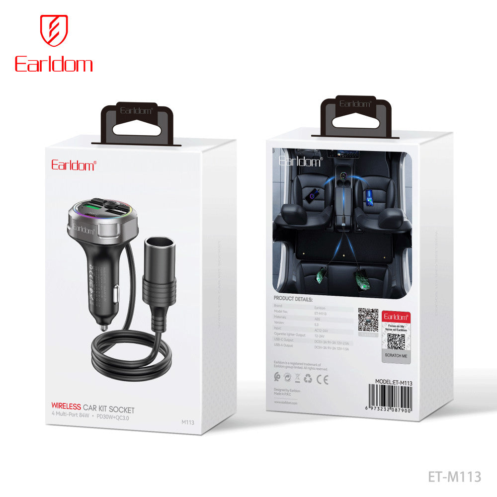 Fm Modulator MP3 | Car Charger | 3.0A | 2U | 1C — Earldom ET-M113