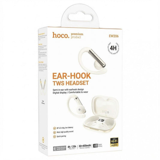Bluetooth гарнітура TWS Hoco EW206 — White