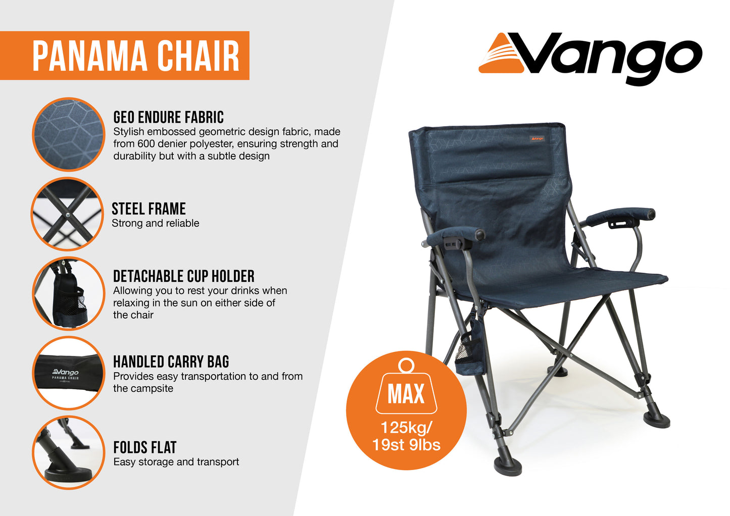 Camping style Vango Panama Chair Granite Gray (CHTPANAMA000002)
