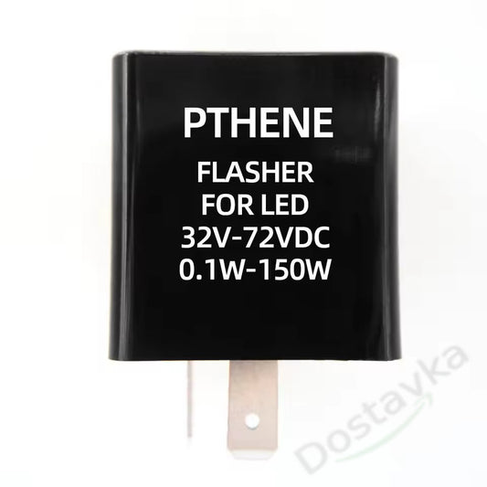 Motorcycle Turn Signal Flasher Relay (32-72V, 2 Pins, LED)