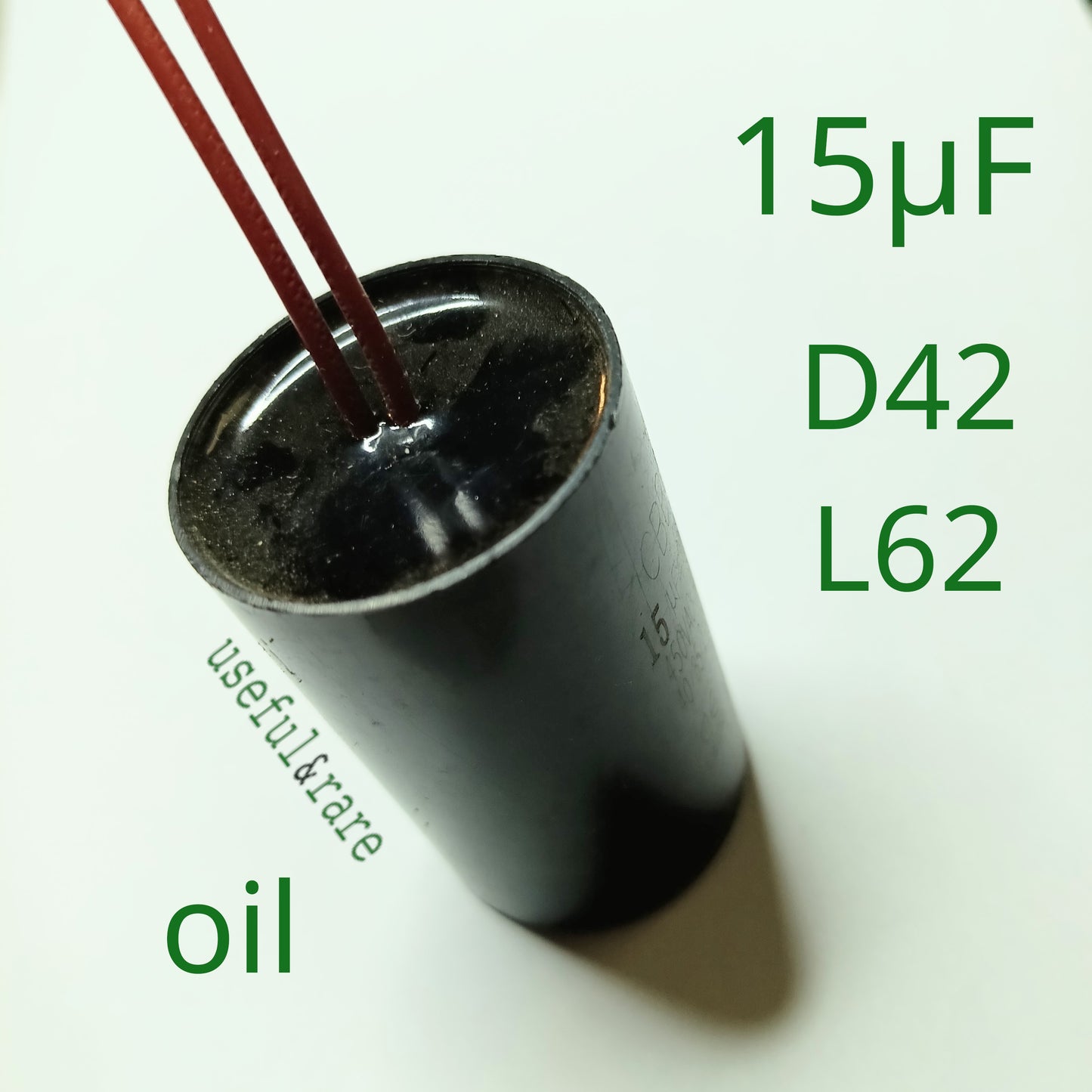 Capacitor for pump Rudes 3S 0.8-30-0.37 (15μF) (D42*L62) (wire) (oil) (B04)