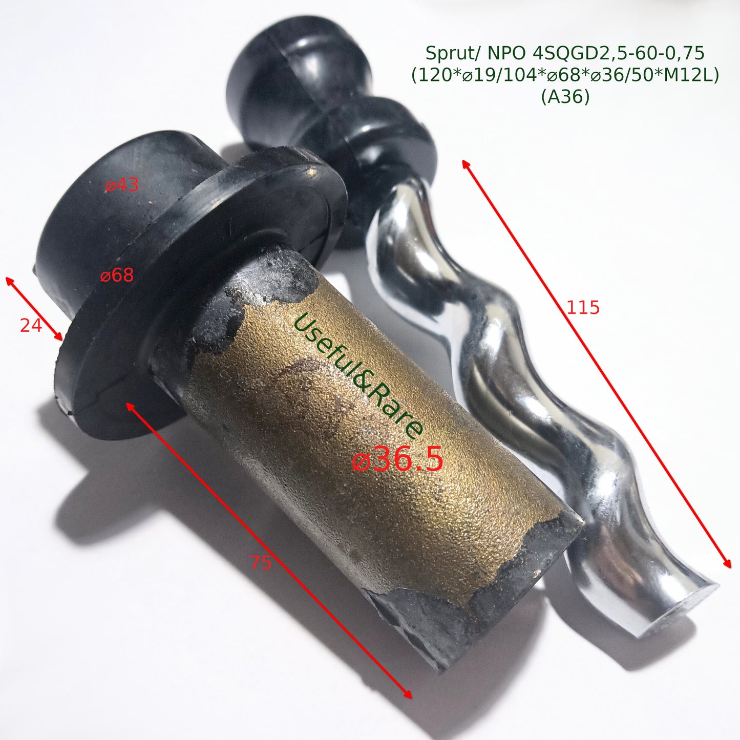 4SQGD2,5-60-0,75 deep-well pump auger unit (120*⌀19/104*⌀68*⌀36/50*M12L) (steel) (assembled) (A36)