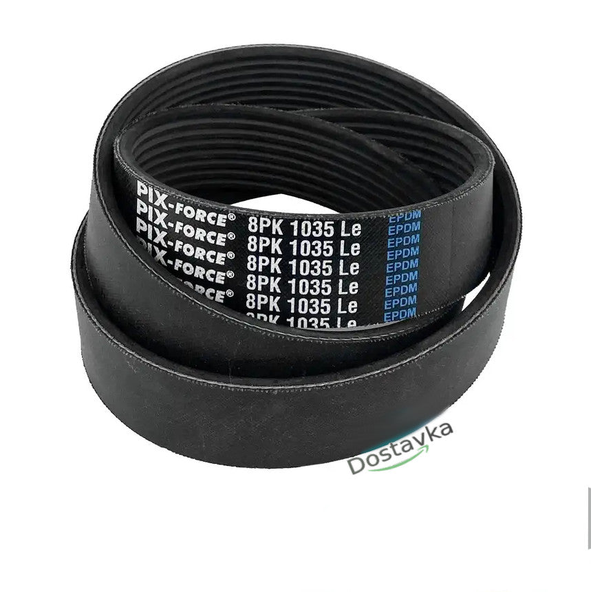 Belt 8-groove poly V-belt 1035-8PK EPDM PIX for concrete cutter, trucks VOLVO TRUCK FH 12, FL 12