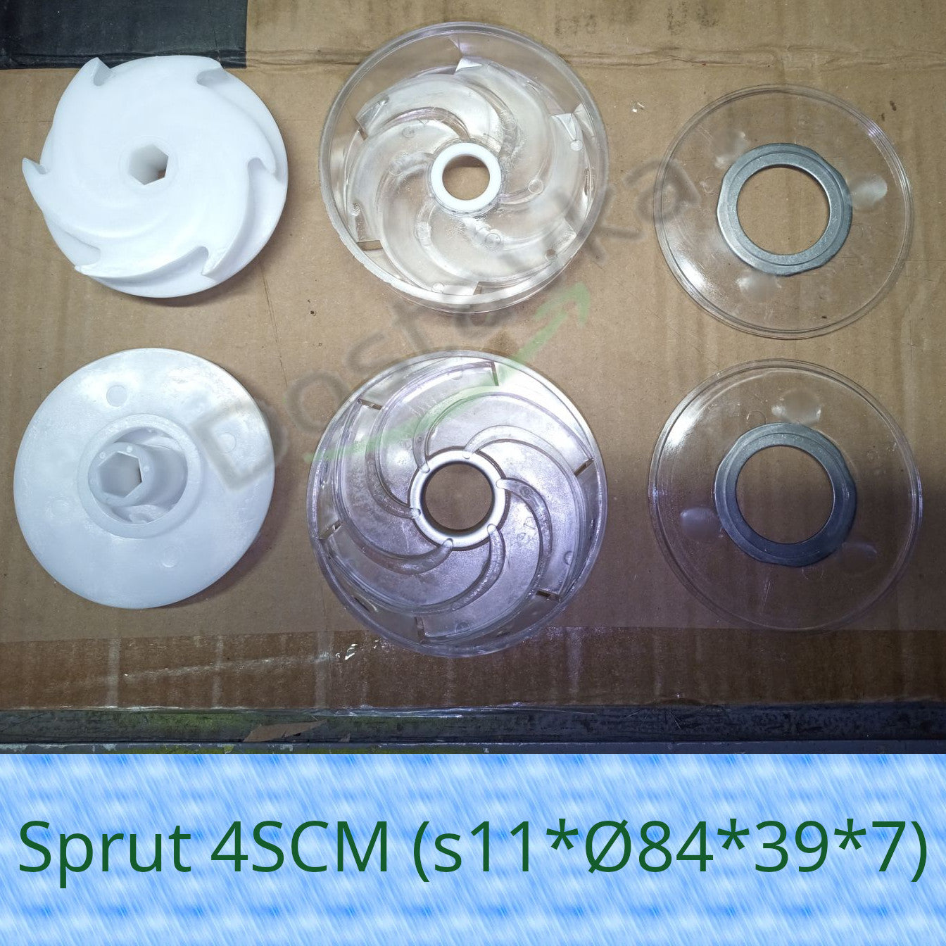 Sprut 4SCM submersible pump Impeller section (s11*Ø84*39*7) (assembled) (plastic/stainless steel) (A06)