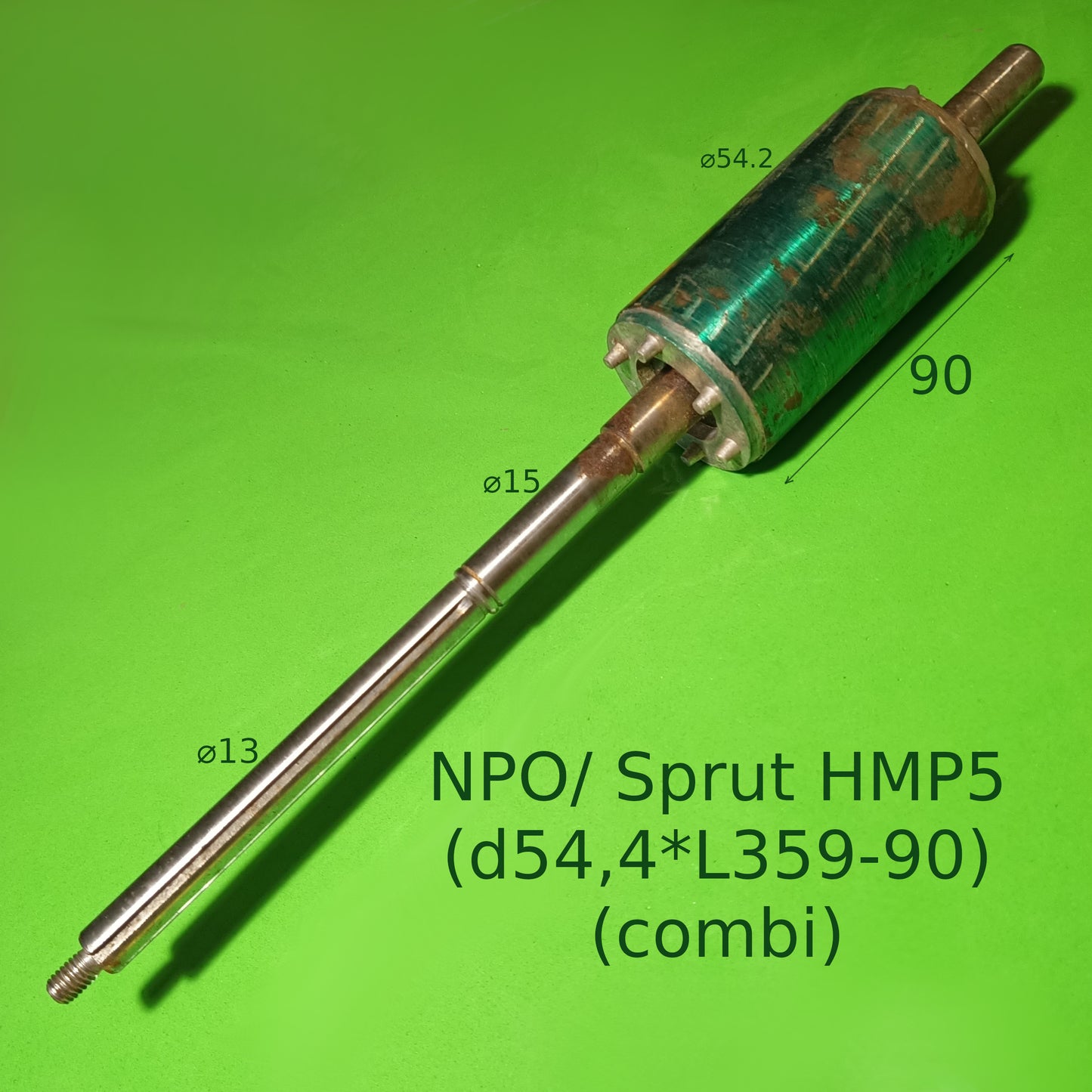 Rotor of multistage pump Sprut HMP5 (⌀54.4*90) (combi) L359 d54.2 d15-13 thread 8