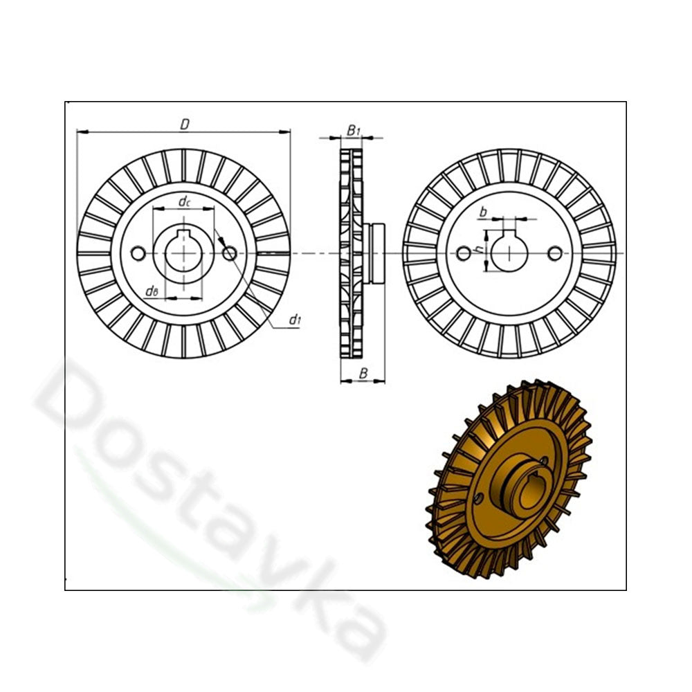 QB60, TPS 60, AUQB 60, PKm60 vortex water pump impeller 60*12 on key h6.5