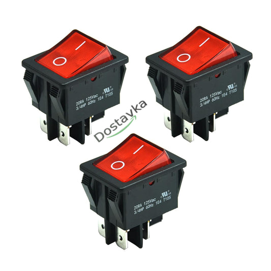 Button KCD4 16A-250V 20A-125V T85/55 on 4 contacts