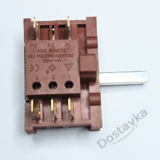 Selector switch (3+2) Majade XZ307B 20A 250V T150 for electric stove (4 positions)
