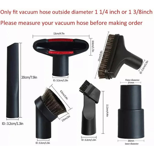 HOMEFISH 32mm 6-Piece Vacuum Cleaner Brush Nozzle Set