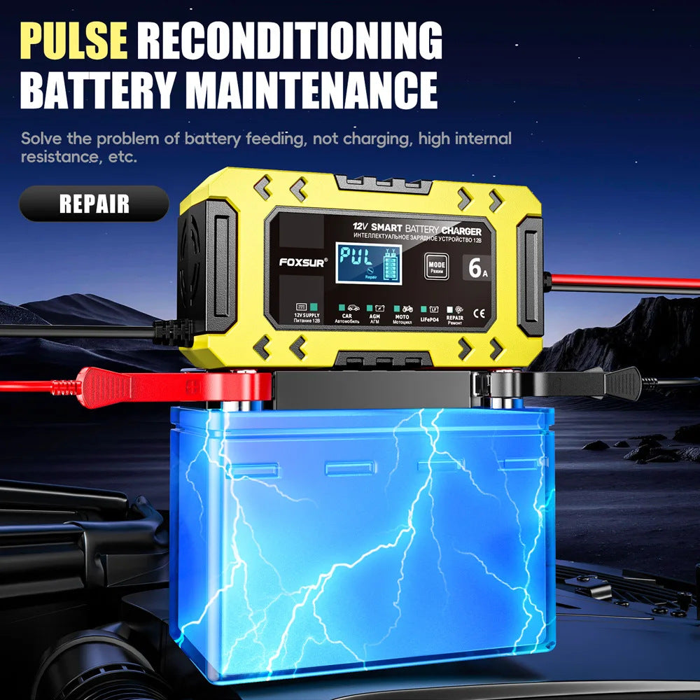 Foxsur 12V 6A Car Battery Charger (FBC1206(F)D)