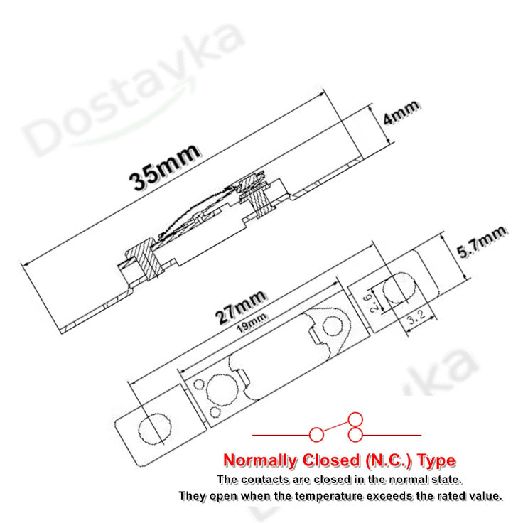 Heating equipment Normally closed fuse cut-off switch 60°C-160°C