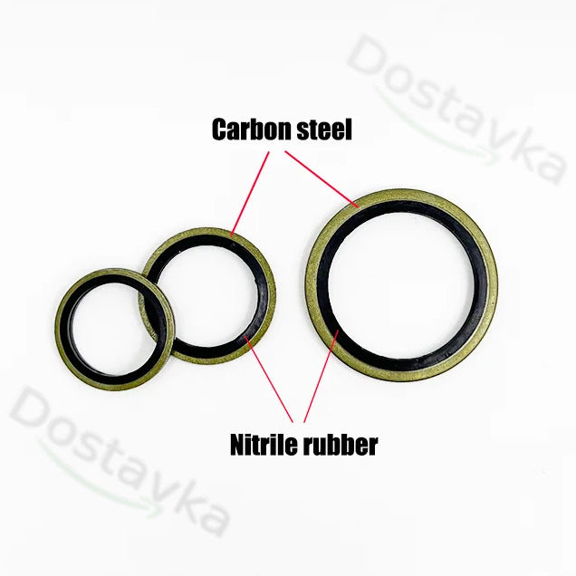 M5-M24 Sealing Washer Gasket Ring for High Pressure Hydraulic Connections (Metal + NBR)