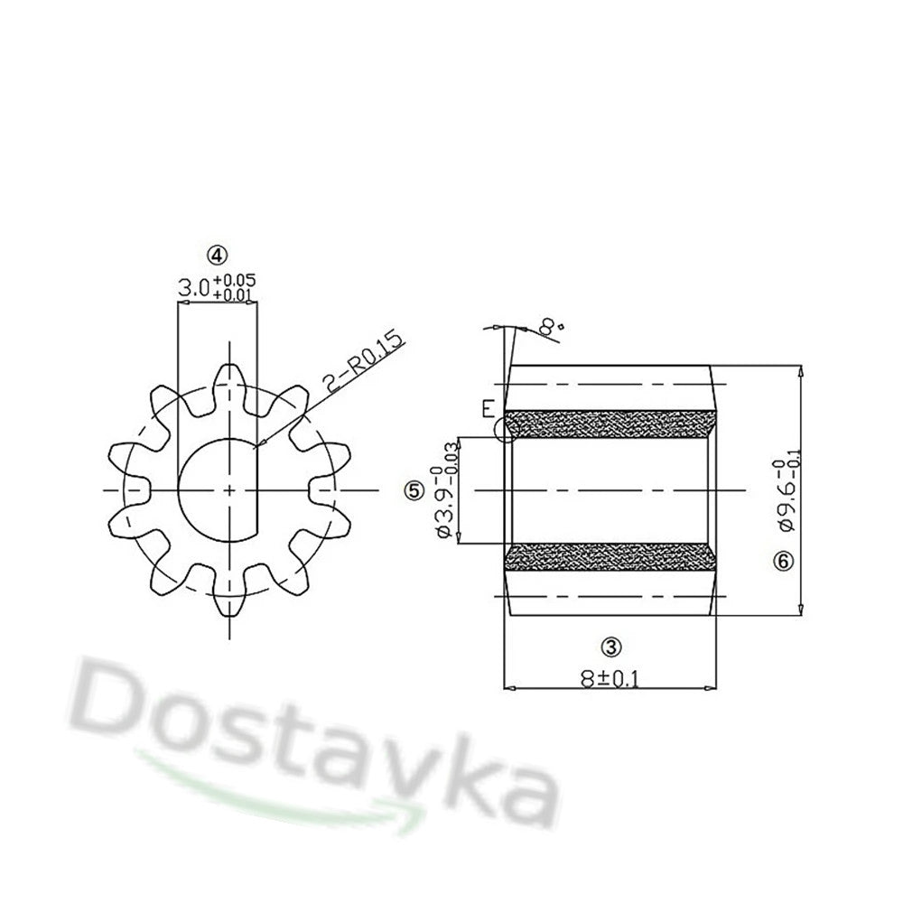 Battery-Powered Gadgets Metal Gear 10 Teeth D-Hole 3*3.9mm