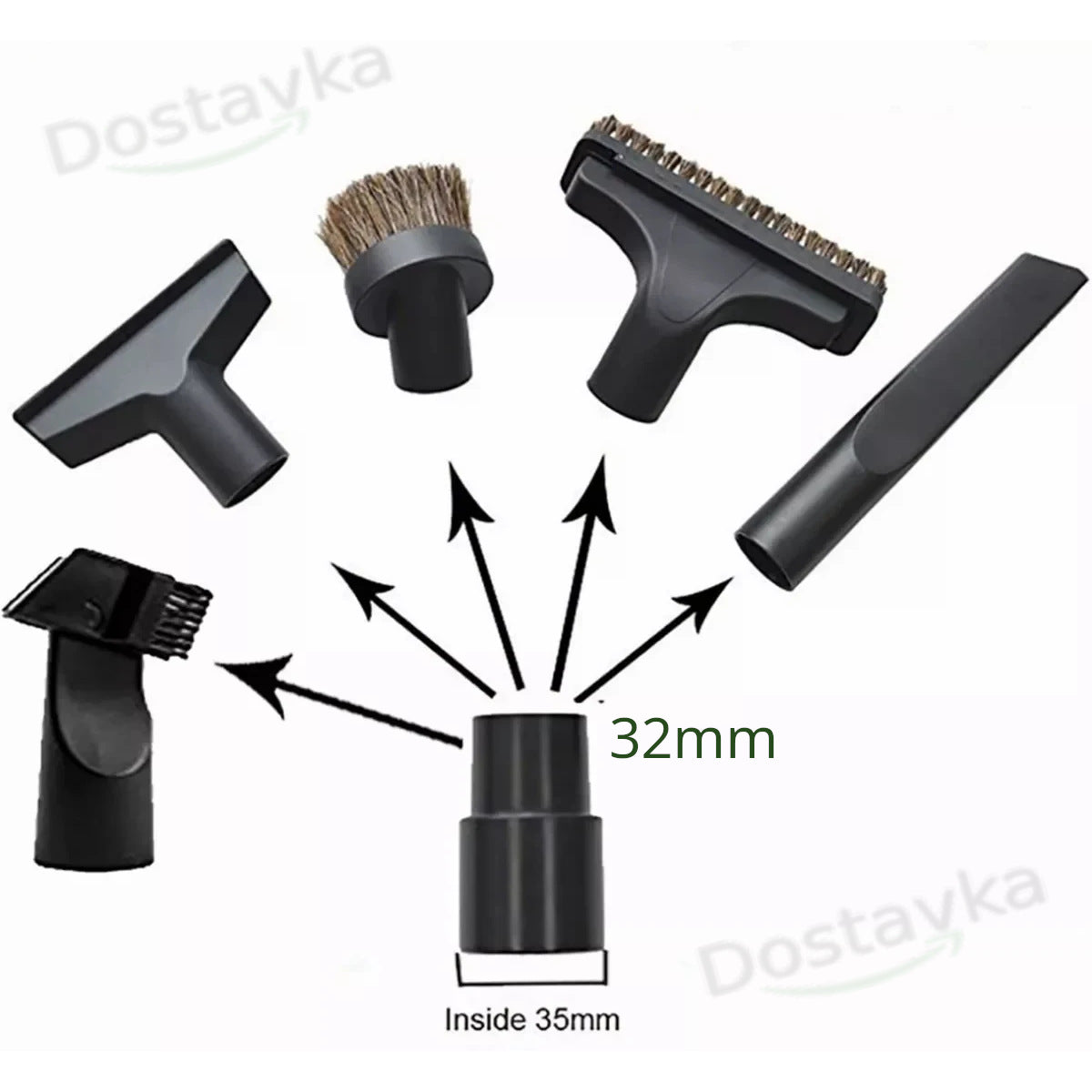 HOMEFISH 32mm 6-Piece Vacuum Cleaner Brush Nozzle Set