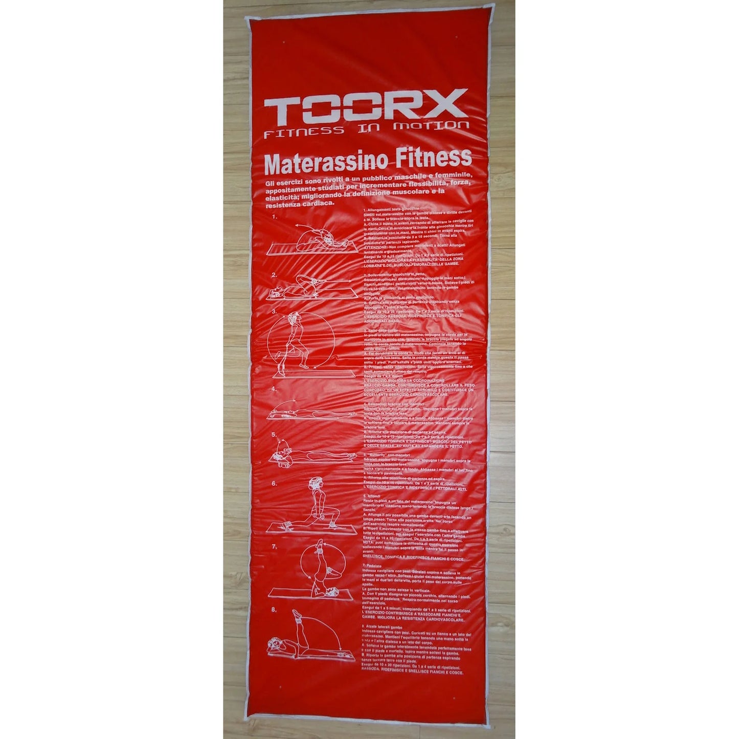 Sports kilimok Toorx Padded Exercise 181 x 60 x 2.5 cm with anti-woven surface Blu/Rosso (MAT-GE)