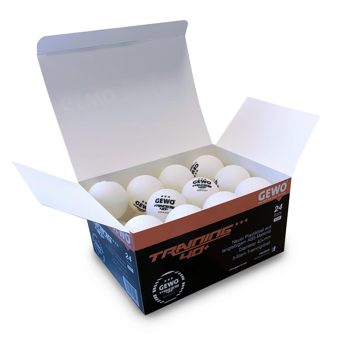 Balls for table tennis Gewo Trainingsball 40+ 24 pcs (85921200)