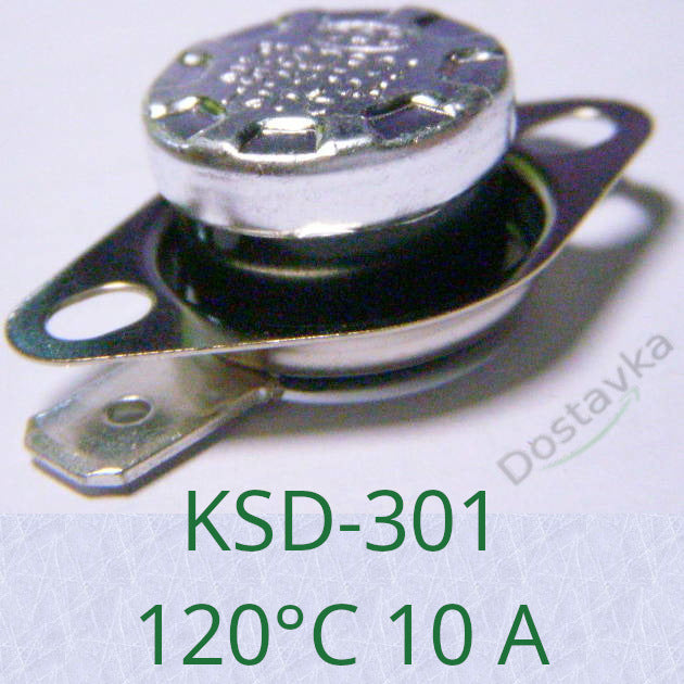 Мини-термостат KSD301 для бойлера до 120°C на 10 Ампер