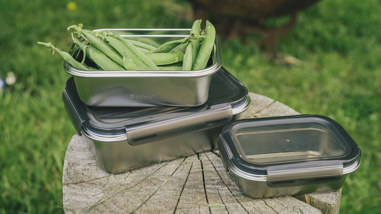 Set of stainless steel food containers Outwell Camper Food Box Set 3 pcs (651210)